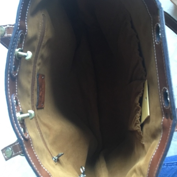 New! Patricia Nash Benvenuto Leather Signature Map Tote Bag - Picture 5 of 13